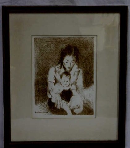 Raphael Soyer (1899-1987) Framed Print: Print size Height 11 Inches Width 8,5 Inches