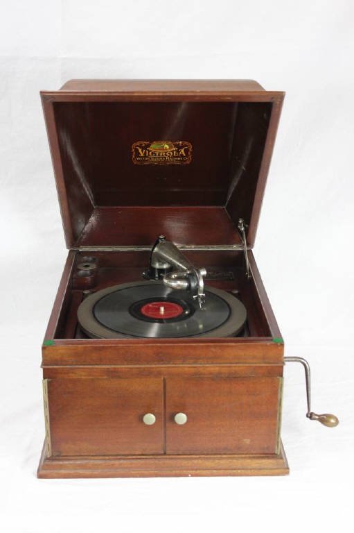 Antique Victrola Victor Talking Machine Phonograph: Height 13Inches Width 15 Inches Depth 20 Inches