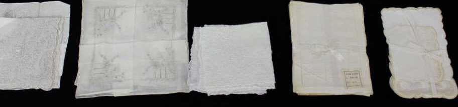 Assorted Vintage & Antique Handkerchiefs & Napkins: Assorted Sizes