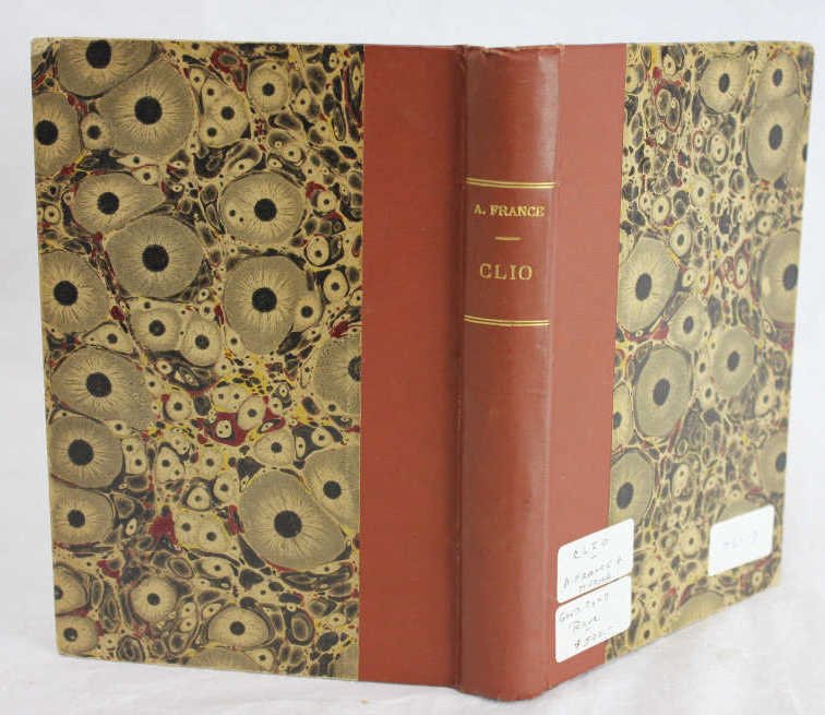 C. 1900 Clio by Anatole France - Alphonse Mucha: Nicely bound with marbled paper, hardcover. Illustrated by Alphonse Mucha. Dedicated to Emile Zola. Measures 8 by 5.75 inches.