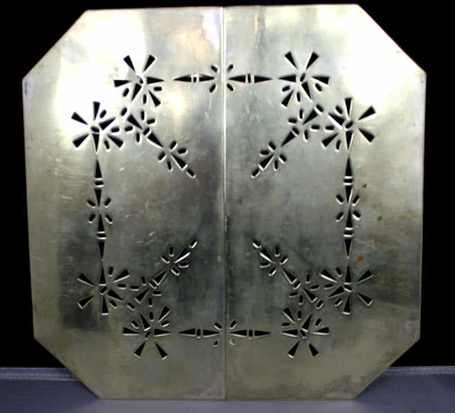 English Silver Plate Sheffield Trivet: Height .5 Inches Width 10 Inches Length 10 Inches