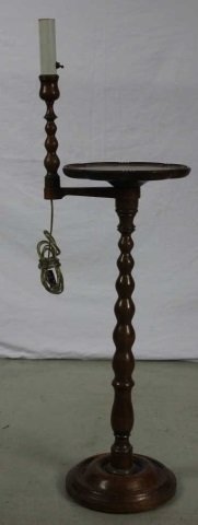 American Pie Crust Table Candle Stand: Wired for electric Height 43". Width 11".