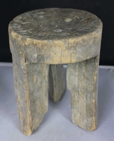 Antique Early Primitive Small Scale Stool or Stand: Height 9" Diameter 7"