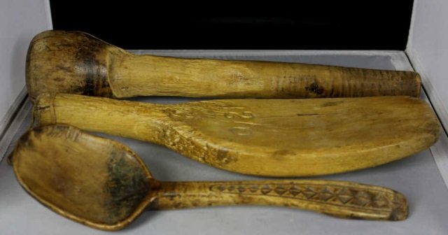 Antique Primitive Early Kitchen Tool Utensils: Length 13"