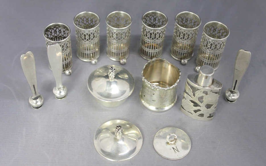 Assorted Sterling Silver Articles: Property of a Scarsdale, NY Estate. Approximately 7 Troy Ounces. Including Items From Cartier & Tiffany & Co.