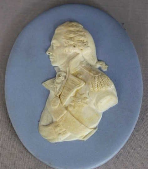 Antique Wedgwood Admiral Nelson Plaque: Property of a Manhattan Estate. 5 inches by 3 inches.