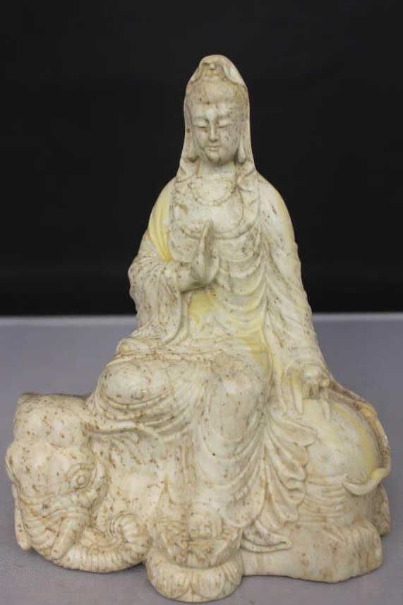 Qianlong Style Chinese Carved Statue: Property of a New York City Estate. Height 7.5 inches. Width 6 inches. Depth 3.5 inches.