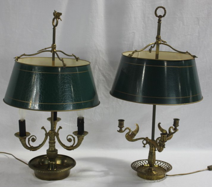 Pair Gilt Metal Figural Swan Bouillotte Lamps: With matching vase & base varying detail Height approximately 30 inches. Estate of Warren Dieter Zander.