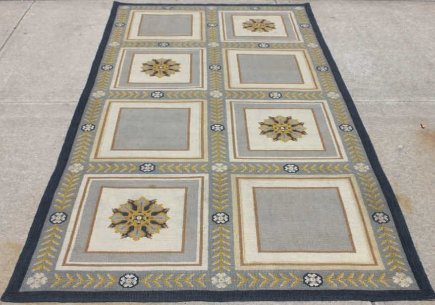 Vintage Peruvian Woven Carpet Runner: Estate of Warren Dieter Zander. 54 inches by 104 inches