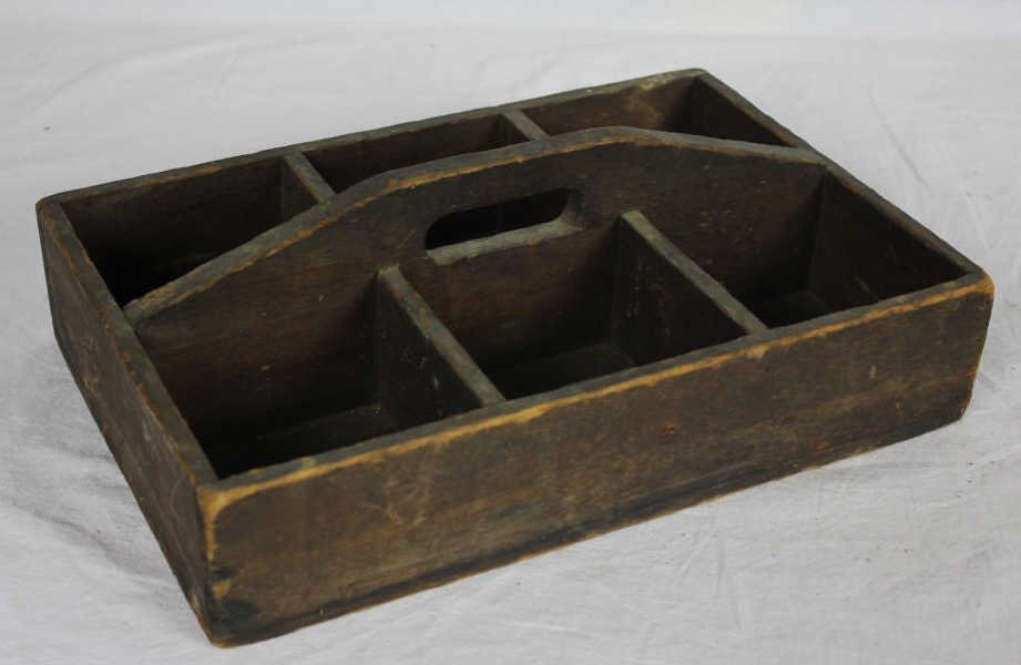 Antique Early Primitive Tool or Cutlery Box: Height 4.5" Length 13" Depth 9"