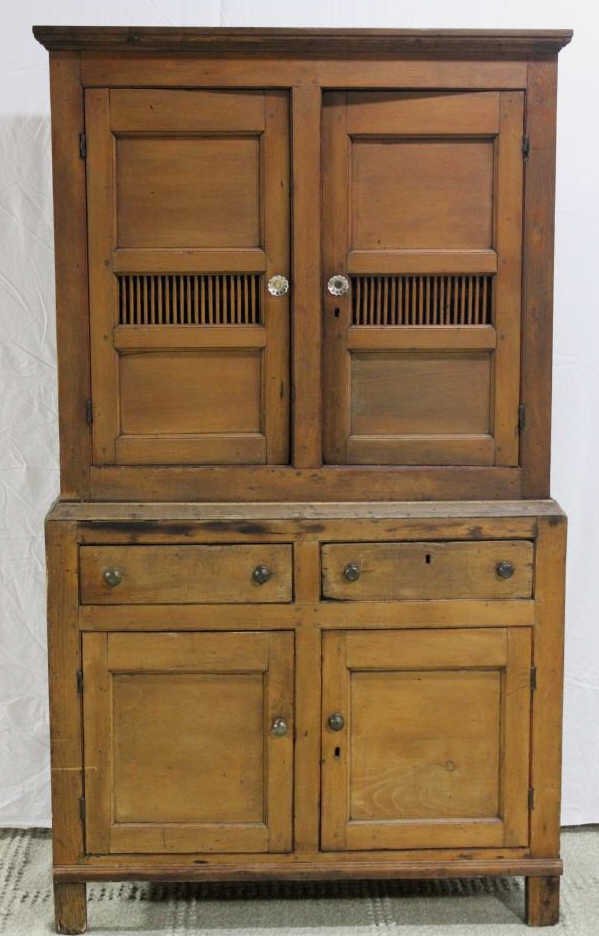 Antique Early American Kitchen Hutch: Height 72 inches Width 43.5 inches Depth 17 inches. Property of a Bedford NY Home.