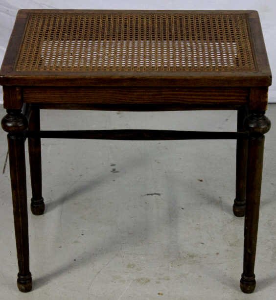 Louis XVI Small Carved & Caned Bench: Property of an Upper East Side Duplex. Height 19 inches. Width 20 inches. Depth 14 inches.