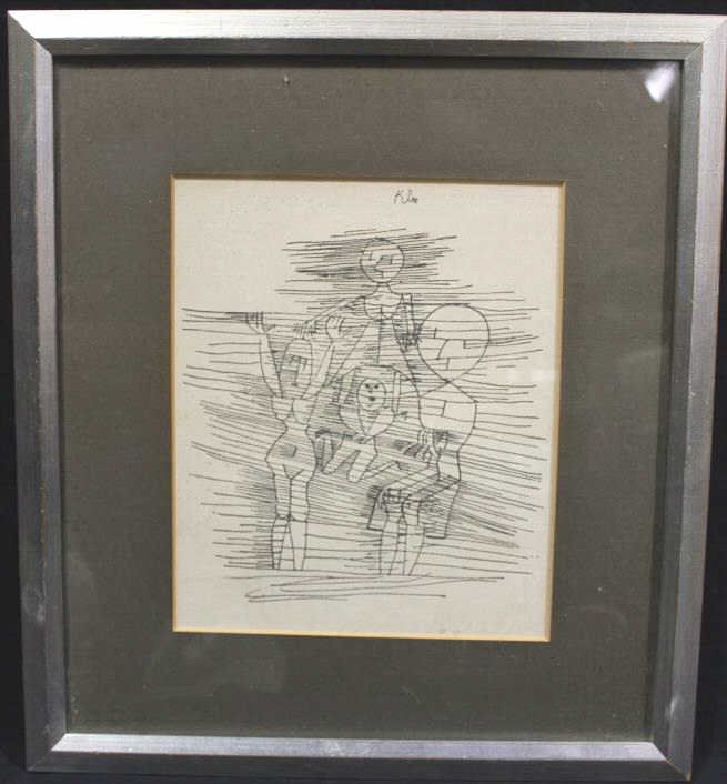 Lithograph Paul Klee Figures: Lithograph Paul Klee Figures Framed. Print Height 9 inches. Width 7 inches.