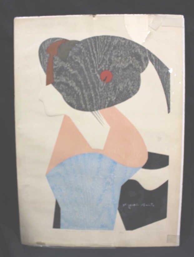 Woodblock Maiko Kyoto 1974: Woodblock Maiko Kyoto 1974 Attributed to Kiyoshi Saito. Height 20 Inches. Width 14 Inches