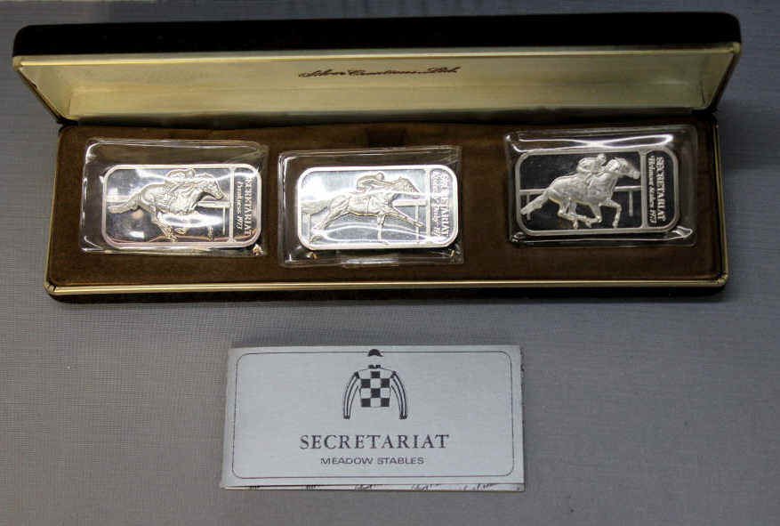 Three .999 Silver Secretariat Commemorative Bars: 3 ounces Certificate included
