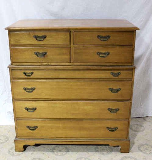 Eight Drawer Maple Bureau by Drexel: Marked "Litchfield" on the back Height 40 inches Width 41.5 inches Depth 20 inches