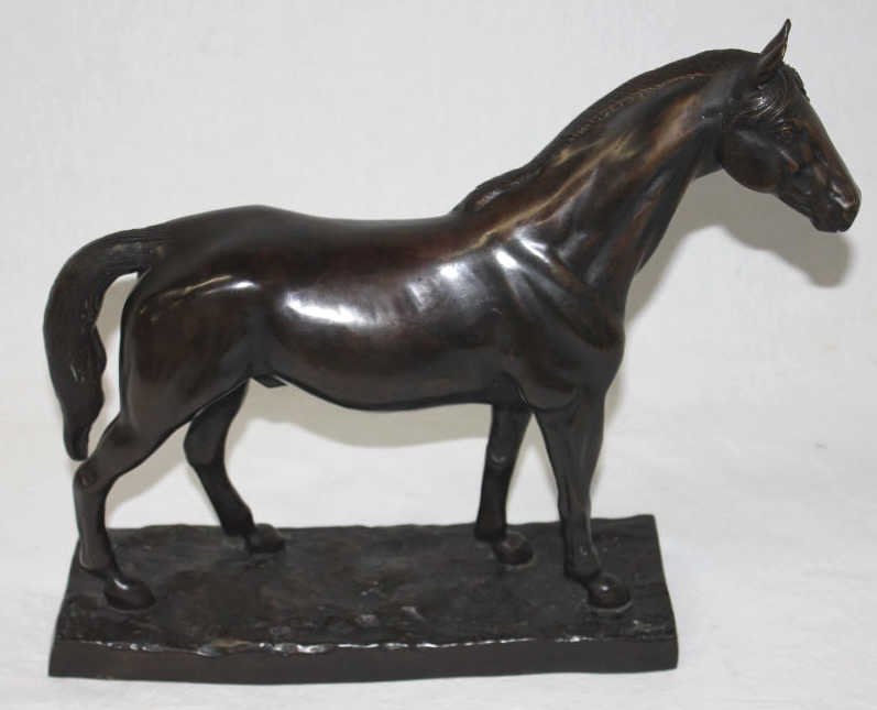 Bronze Sculpture of a Horse: Height 14.5 Inches Length of the horse 11.5 Inches (length of the base 13 3/4 Inches) Width of the horse 4 Inches Width of the base 4.5 Inches