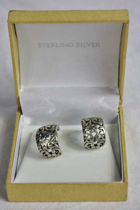 Pair of Sterling Silver Earrings: Property of a Westport, CT estate