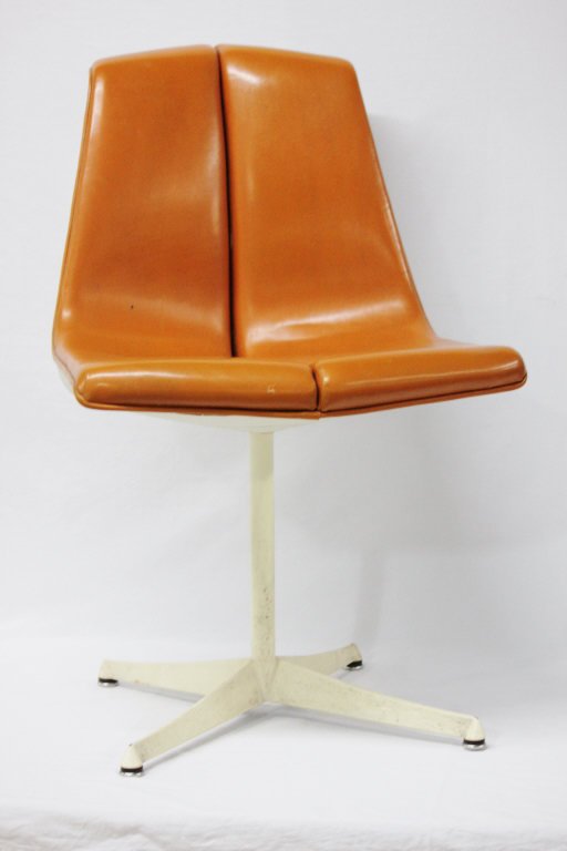Knoll Orange Split Cushion Desk Chair: Swivel chair. Height 31.5 Inches Width 20 Inches Depth 14.5 Inches