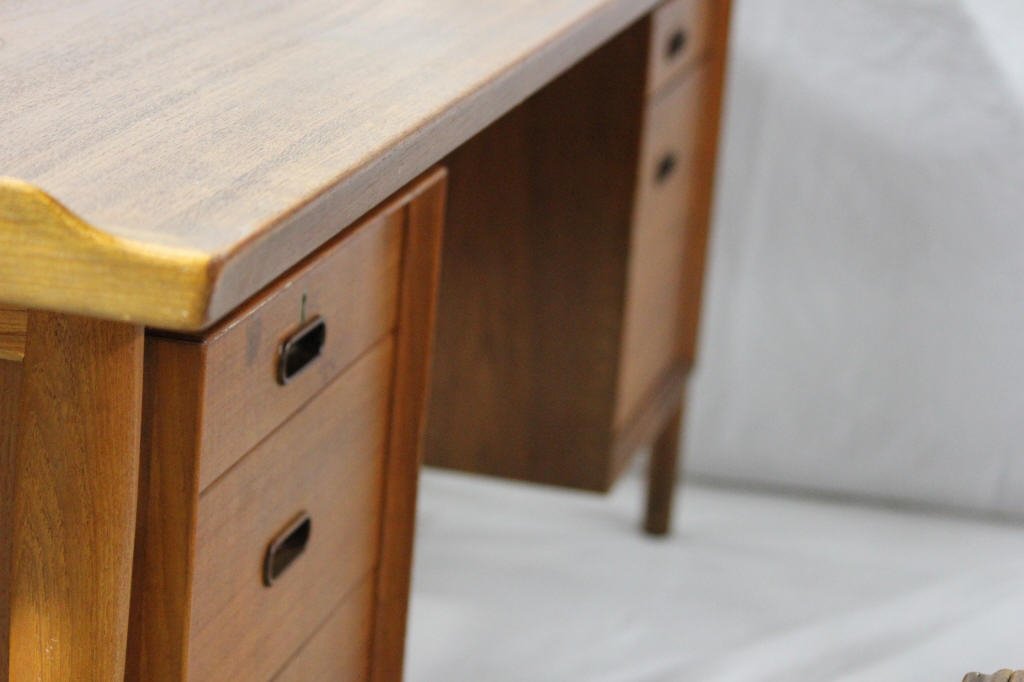 Sibast Danish Five Drawer Mid-Century Desk: Made in Denmark. Height 29.5 Inches Width 80 Inches Depth 35.5 Inches Very Rare