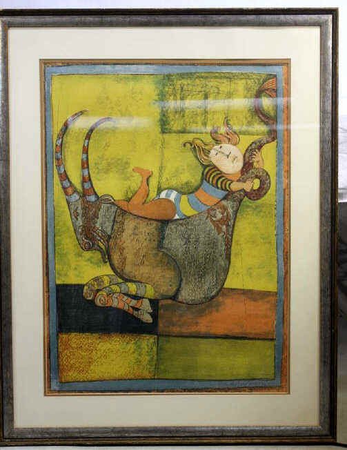 "Capricorn" Print by Graciela Rodo Boulanger: Signed lower right in pencil. XXXIV/C Height 30 Inches Width 22 Inches