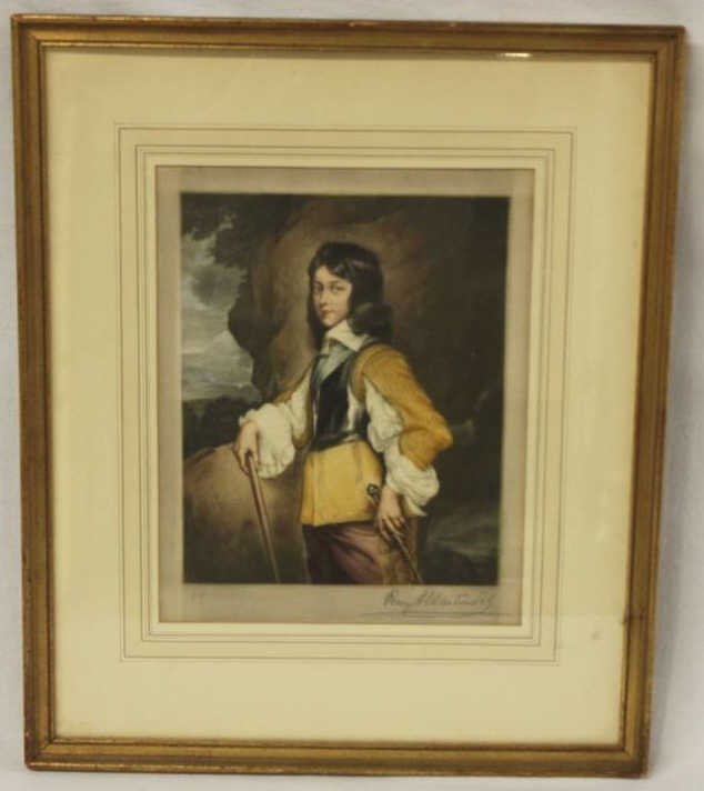 Print of Young Boy Signed Percy H Martindale: Portrait of young male in noble dress. Signed lower right, and numbered 85 in lower left.