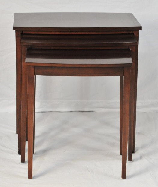 Three Mersman Nesting Tables: Height 24 Inches Width 23 Inches Depth 15.5 Inches