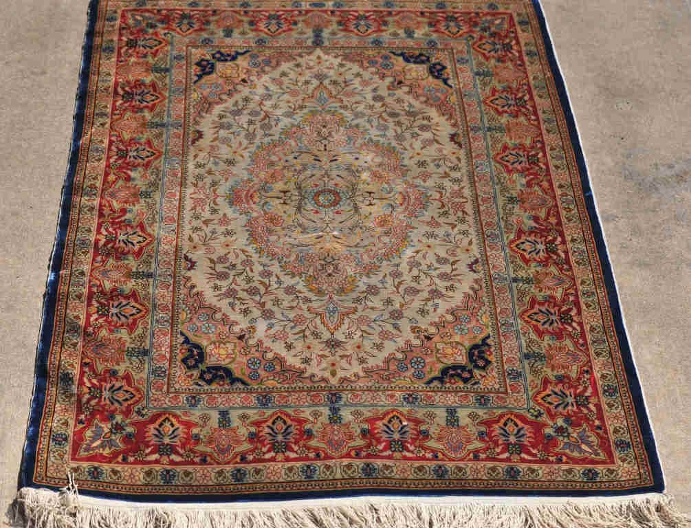 Hereke Oriental Silk Rug: 50 Inches by 35 Inches