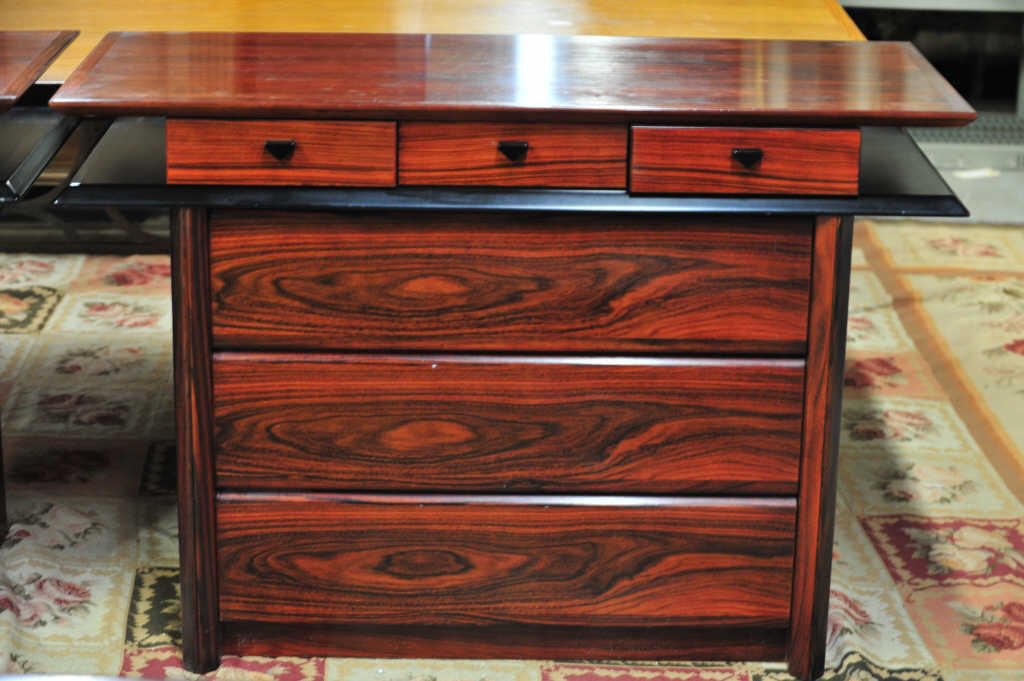 Brouer Rosewood Six Drawer Dresser: Six drawers, three on top and three on bottom. Height 32 Inches Width 47.5 Inches Depth 20 Inches
