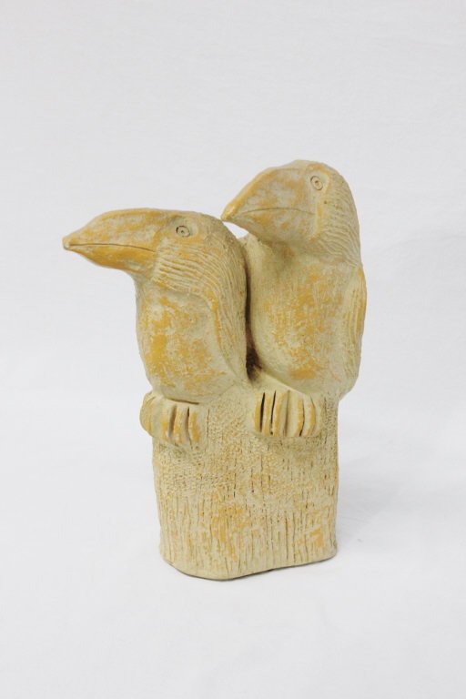 Carved Sculpture of Two Toucans: Height 14 Inches Width 6 Inches Depth 2.5 Inches