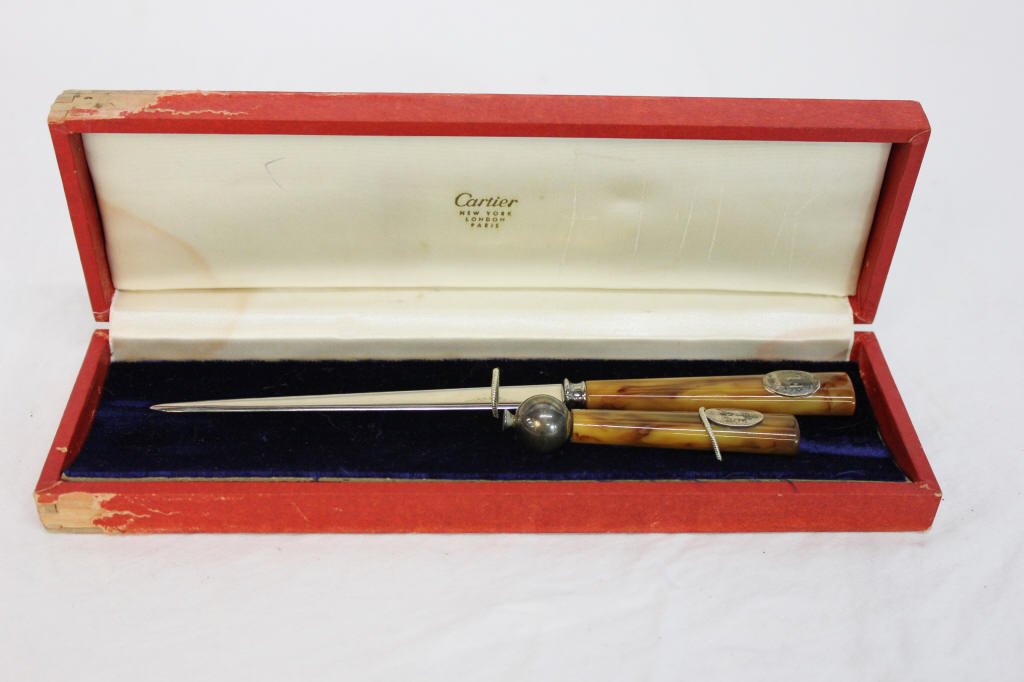Vintage Cartier Sterling Silver Letter Opener: In original Box Height 8 inches