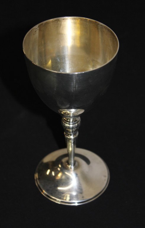 Antique Sterling Silver Goblet: Hallmarked Made In Spain Height 7 Inches 155.63gr