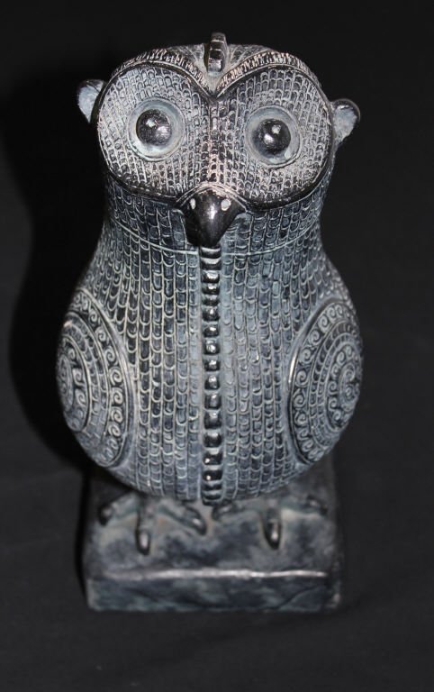 Metal Sculpture of Owl signed Austin Frod 1976: Height 12 inches Width 6 inches Depth 6 inches