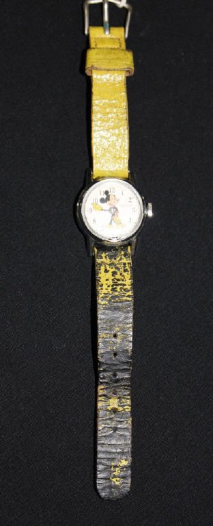 Vintage Mickey Mouse Watch: Width 6.5 inches Diameter 1 inch