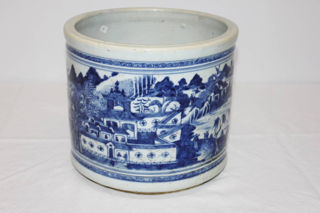 Chinese Blue and White Censor: Height 8 inches Width 9.5 inches