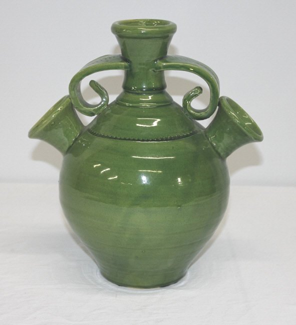Salt Glazed Stoneware Urn (France): Height 11 Inches Width 10 Inches Small Chip