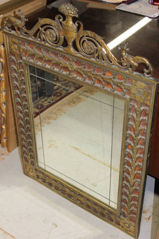 Gilded Mirror: Height: 42 inches. Width: 27 inches.
