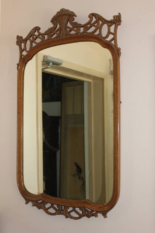 Pair of Chippendale Style Mirrors with Urn Crest: Height 45 inches Width 27 inches