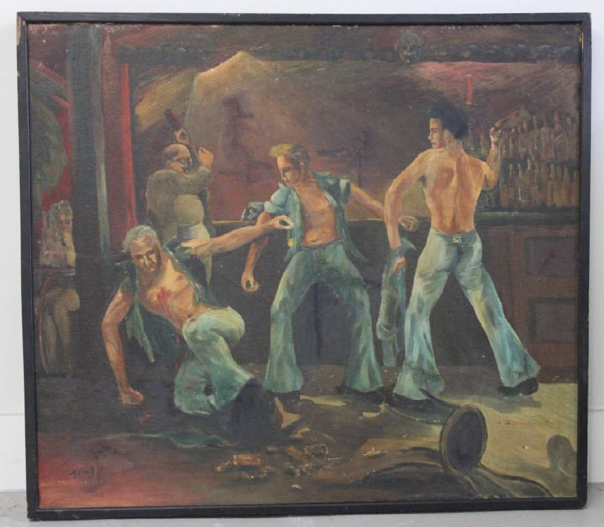WPA Oil on Canvas, signed Alton: Height 29 inches Width 34 inches Federal Art Project 1935-1943