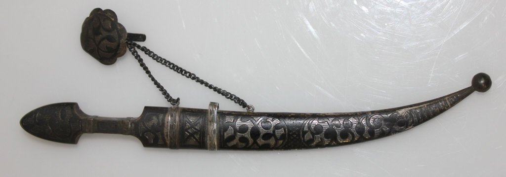 Antique Sterling Silver Dagger in Sheath (1 of 8)