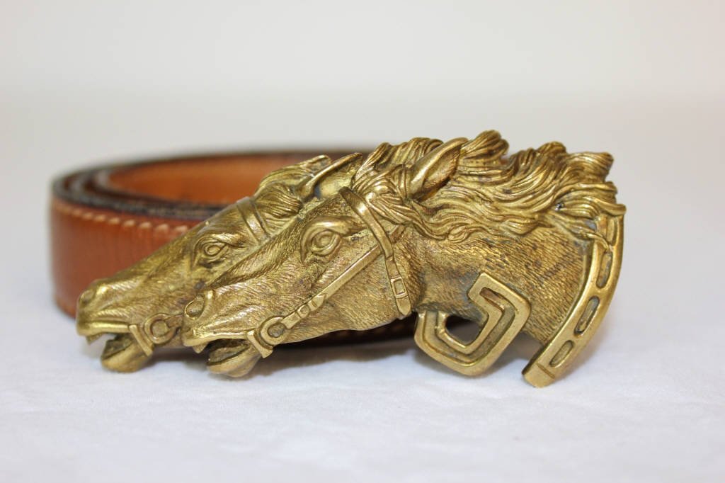 Gucci Leather Belt with Horse Head Buckle (1 of 5)