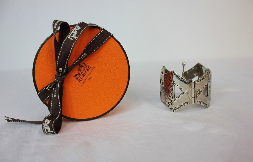 Vintage Hermes Sterling Silver Bangle Bracelet (1 of 6)