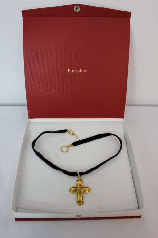 18K Gold Cross Necklace by Bungalow (1 of 5)