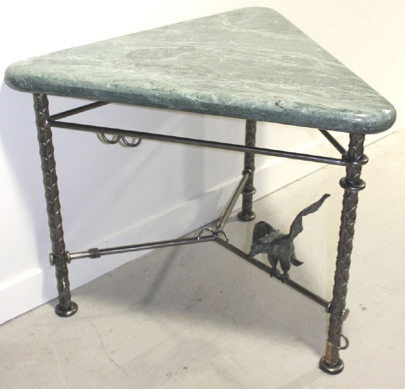 Ilana Goor Marble Top Triangular Table (1 of 7)