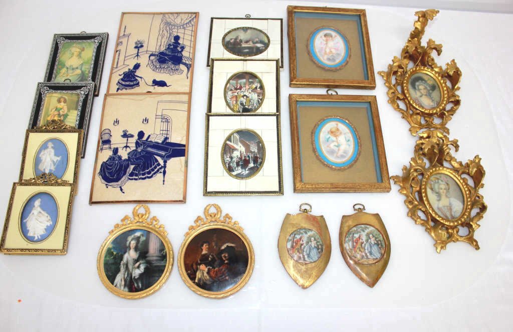 Group Lot Of Miniature Framed Portraits (1 of 6)