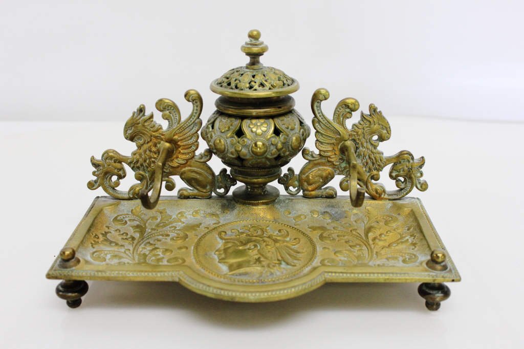 Antique Bronze Inkwell (1 of 5)