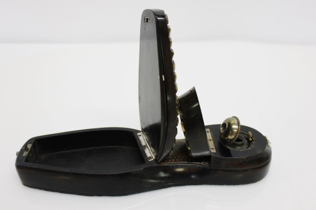 Antique Wooden Inkwell in Form of Shoe (1 of 4)
