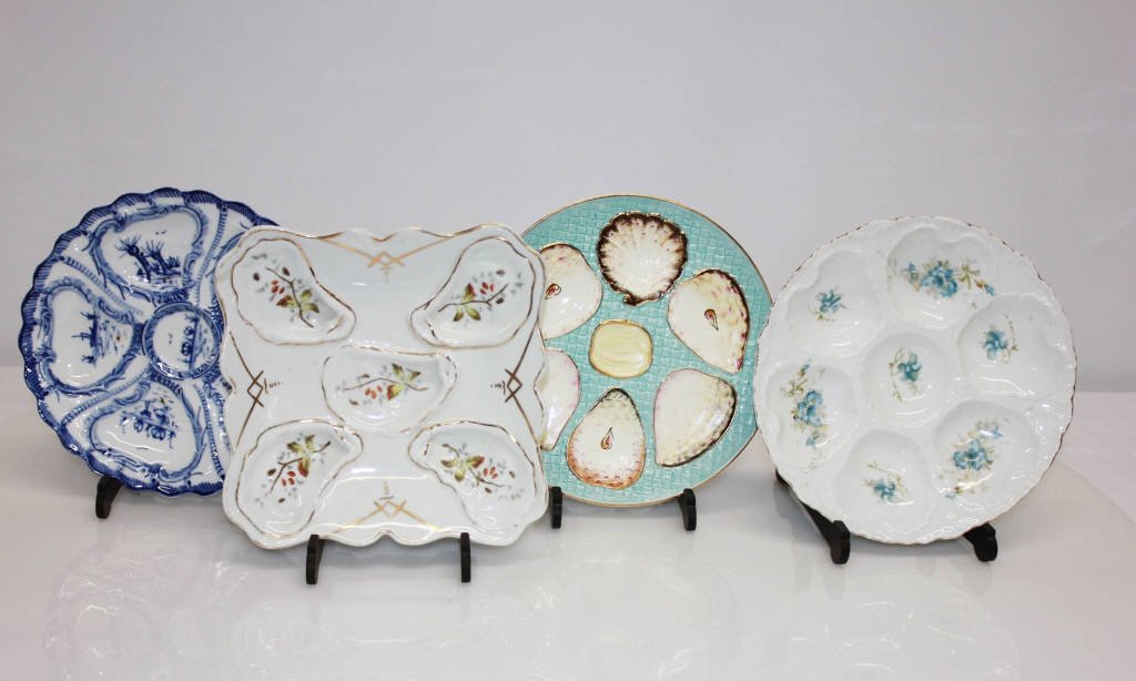 4 German & Austrian Porcelain Oyster Plates (1 of 5)