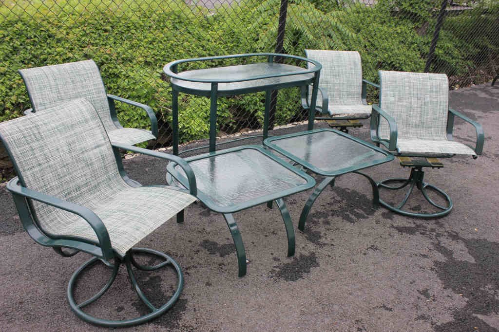 Brown Jordan Serving Cart, 4 Chairs, 2 End Tables (1 of 4)