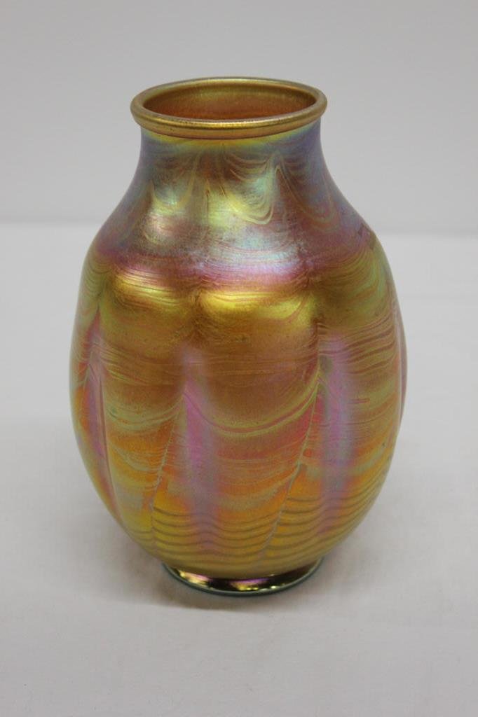 Louis Comfort Tiffany Favrile Glass Dimple Vase (1 of 5)